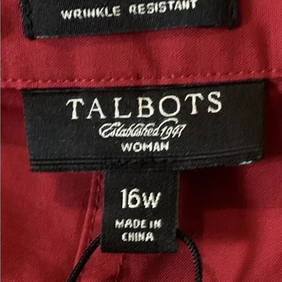 TALBOTS WOMAN’S TOP BLOUSE NEW $79.LONG SLEEVES COTTON WRINKLE RESISTANT SZ 16 - Picture 12 of 14